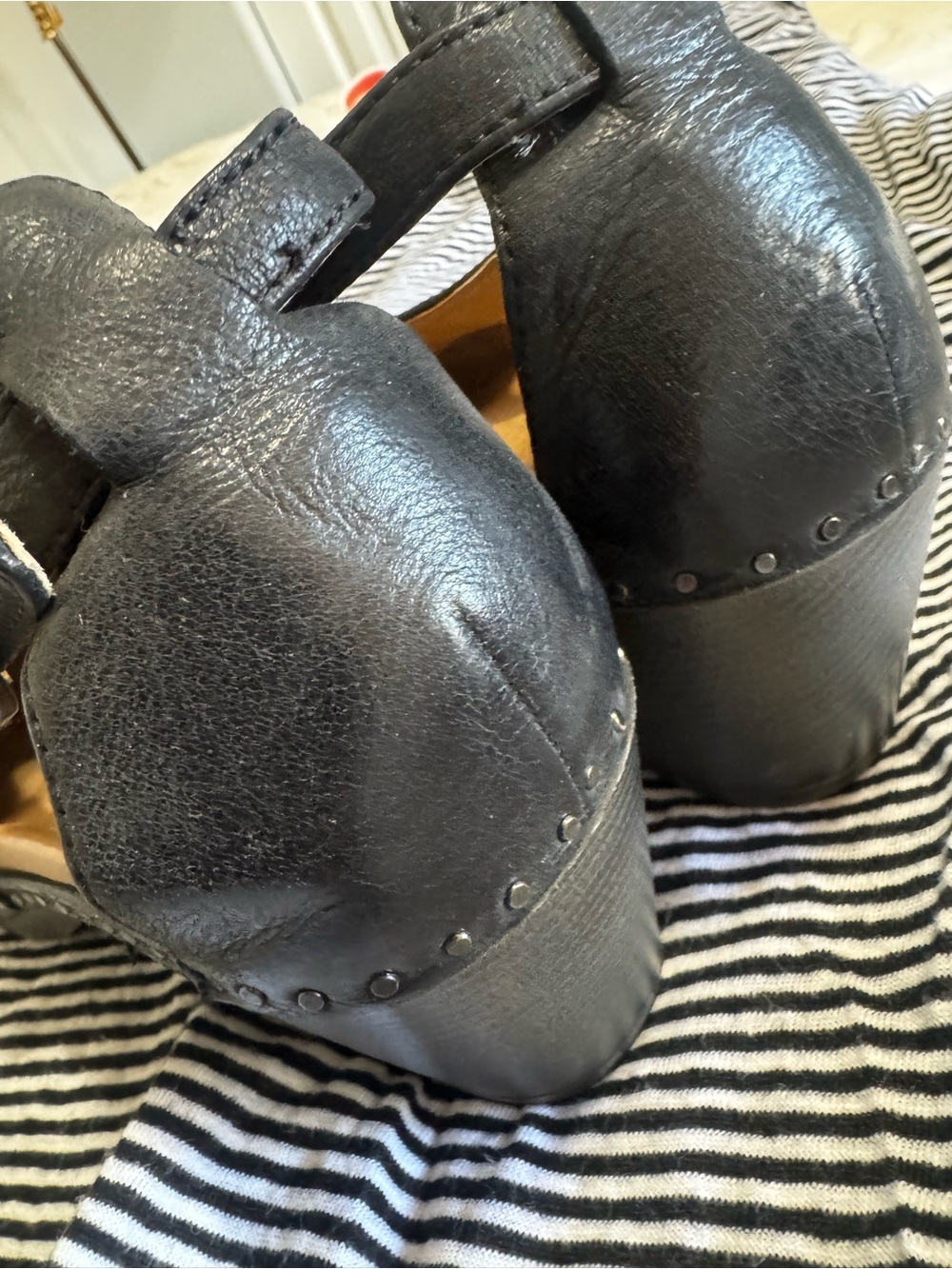 Dansko Women's Black Leather Slingback Clog Heels - Picture 2 of 4